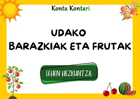 Uda: barazkiak eta frutak